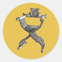 Gelber italienischer Stuhl Runde Sticker