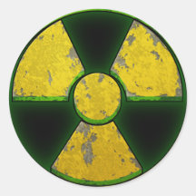 Gelber Kernwaffe Runde Sticker
