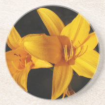 Gelber Orchideen-Untersetzer