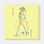 Gelber Retro sexy Joker #3 Magnete