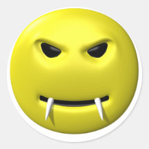 gelber smiley mit Reißzähnen Aufkleber