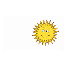 Gelber Sommer Sun mit einem glücklichen Gesicht Visitenkarten Vorlage