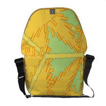 Gelber und grüner abstrakter Kunst-Rickshaw-Bote B Kuriertaschen