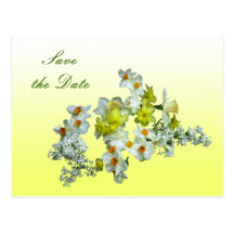 Gelbes BlumenSave the Date Wedding Postkarte