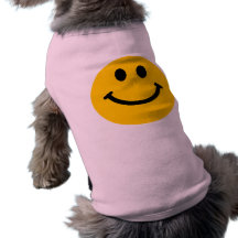 Gelbes glückliches Smileyhundet-shirt Hund Tshirt