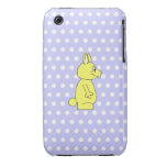 Gelbes Kaninchen auf lila Punkt-Muster iPhone 3 Case-Mate Hülle