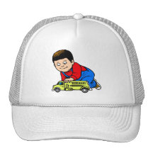 Gelbes Löschfahrzeug des Jungen Trucker Cap