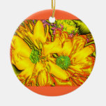 Gelbes Metallgänseblümchen Weihnachtsbaum Ornament