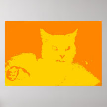 Gelbes Miezekatzeplakat