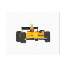 Gelbes Racecar Gespannte Galeriedrucke