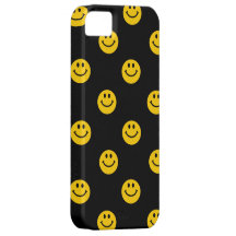 Gelbes Smiley-Muster auf Schwarzem iPhone 5 Schutzhülle