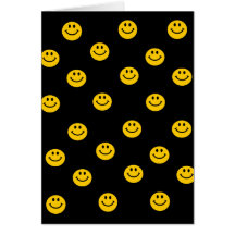 Gelbes smiley-Tupfen-Muster Grußkarten