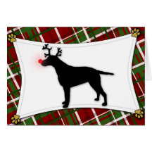 Gelockte überzogene Retriever-Ren-Weihnachtskarte