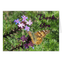 Gemalte Dame Butterfly Thank You Card Grußkarte