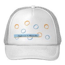 Gemalter Retro Kreis-blauer Hochzeits-Hut Retro Cap