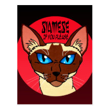 Gemalter siamesischer Cartoon Postkarte