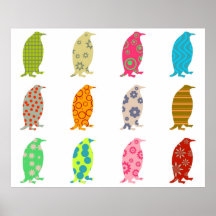 Gemusterte Penguins Posterdrucke