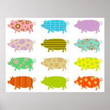 Gemusterte Schweine Plakate