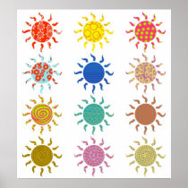 Gemusterte Sonnen poster