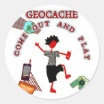 Geocache kommen heraus und spielen sticker