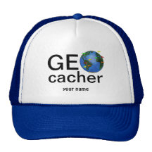 Geocacher Erde mit Flaggen Geocaching Gewohnheit Kappen