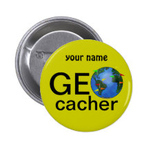 Geocacher ErdeGeocaching individueller Name Anstecknadelbuttons