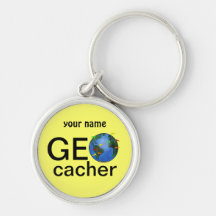 Geocacher ErdeGeocaching individueller Name Schlüsselanhänger