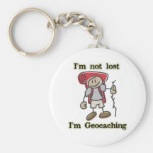 Geocaching Stickman lustiger Keychain Geocacher Sw Schlüsselband