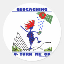 Geocaching U schalten mich ein Runde Aufkleber