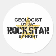 Geologe-Rockstar bis zum Nacht Runde Aufkleber