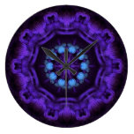 Geometrischer lila Mandalaentwurf wanduhren