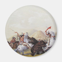 George Catlin - Angreifen des Grizzlybären Kühlschrankmagnete