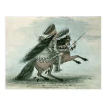 George Catlin - Krieger Postkarte