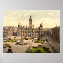 George-Quadrat, Glasgow, Schottland Poster