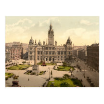 George-Quadrat, Glasgow, Schottland Postkarte