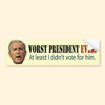 George W. Bush: Schlechtester Präsident überhaupt autoaufkleber