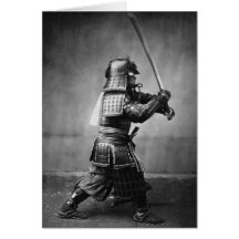 Gepanzerte Samurais mit Klinge und Dolch im Jahre  Grußkarten