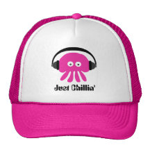 Gerade Chillin rosa Quallen mit Kopfhörern Netzmützen