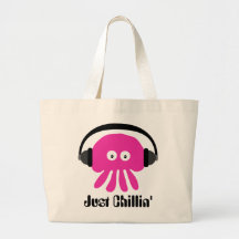 Gerade Chillin rosa Quallen mit Kopfhörern Taschen
