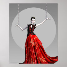 Gerade ein Marionetten-gotisches Mode-Kunst-Plakat