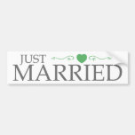 Gerade verheiratet (grüne Herz-Rolle) Autosticker