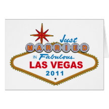 Gerade verheiratet in fabelhaftem Las Vegas 2011 Grußkarte