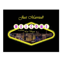 Gerade verheiratet!  Las Vegas-Postkarte