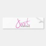 Gerade verheiratet (rosa Skript) Auto Sticker