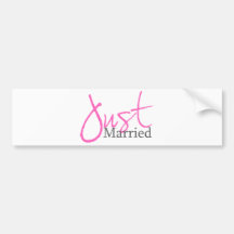 Gerade verheiratet (rosa Skript) Auto Sticker