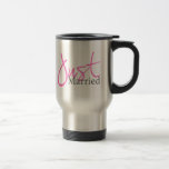 Gerade verheiratet (rosa Skript) Tasse