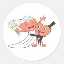 Gerade verheiratete coole gerade verheiratete Klei Stickers