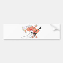 Gerade verheiratete coole gerade verheiratete Klei Auto Sticker