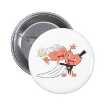 Gerade verheiratete coole gerade verheiratete Klei Button