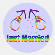 Gerade verheiratete homosexuelle Männer Runder Sticker